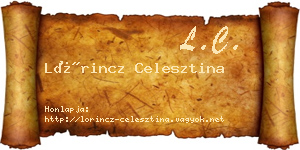 Lőrincz Celesztina névjegykártya